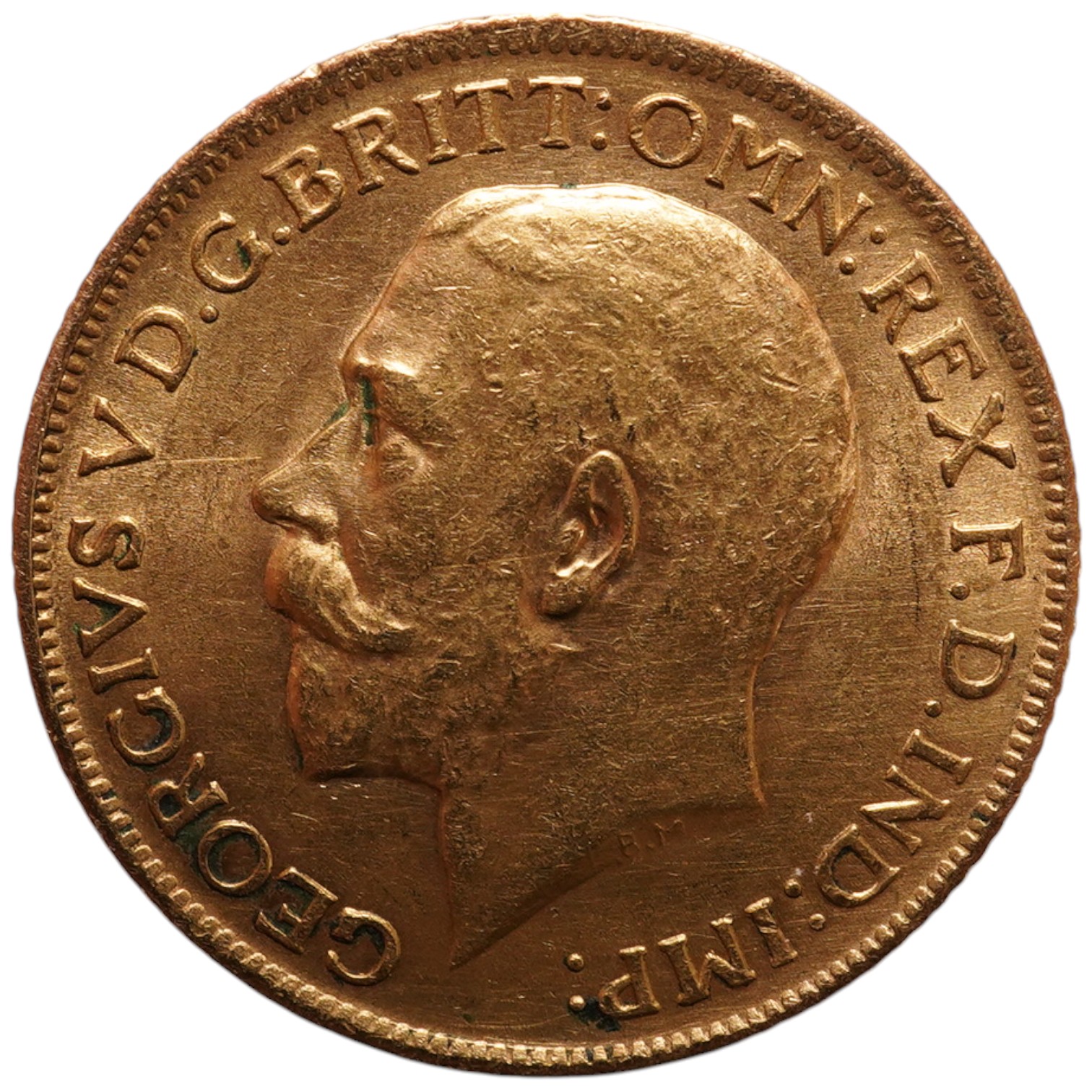 British gold coins, George V, gold sovereign 1914, VF